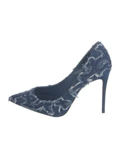 Pre-owned Christian Louboutin Denim Patterned Pumps In Blue