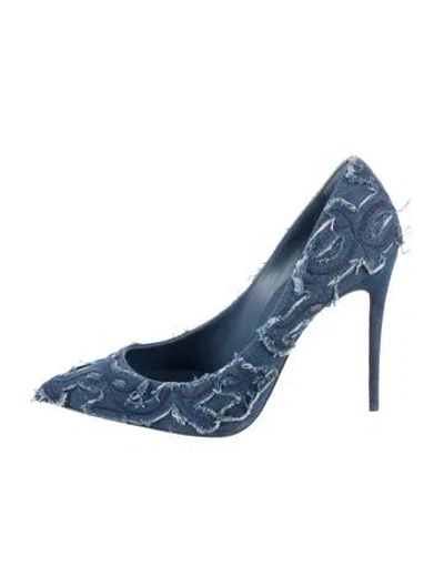 Pre-owned Christian Louboutin Denim Patterned Pumps In Blue