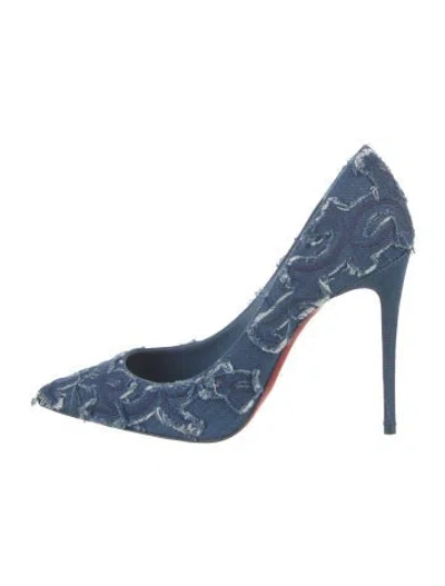 Pre-owned Christian Louboutin Denim Patterned Pumps In Multi