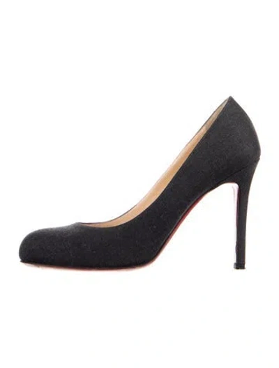 Pre-owned Christian Louboutin Denim Pumps In Black