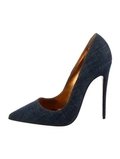Pre-owned Christian Louboutin Denim Pumps In Blue