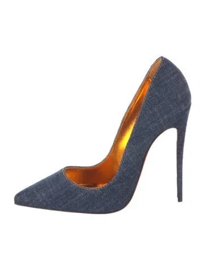 Pre-owned Christian Louboutin Denim Pumps In Blue