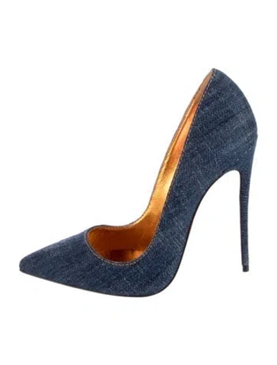 Pre-owned Christian Louboutin Denim Pumps In Blue