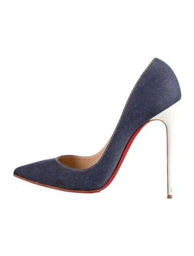 Pre-owned Christian Louboutin Denim Pumps In Blue