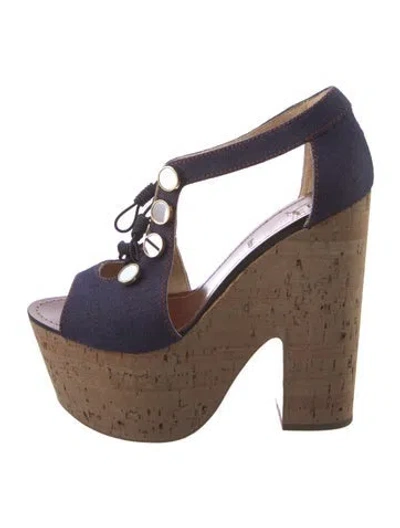 Pre-owned Christian Louboutin Denim Sandals In Blue