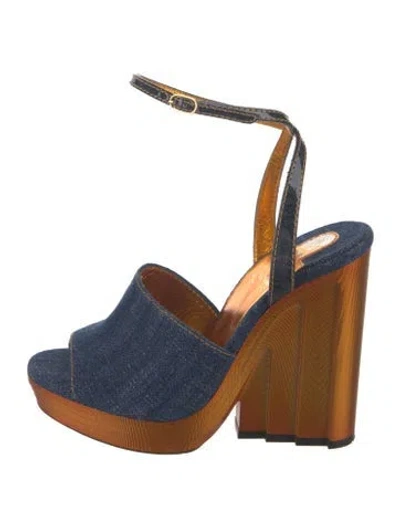 Pre-owned Christian Louboutin Denim Sandals In Blue