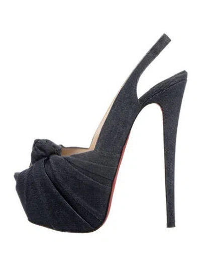 Pre-owned Christian Louboutin Denim Slingback Pumps In Blue