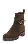 Christian Louboutin Dianouchette Suede Red Sole Ankle Boots In Brown