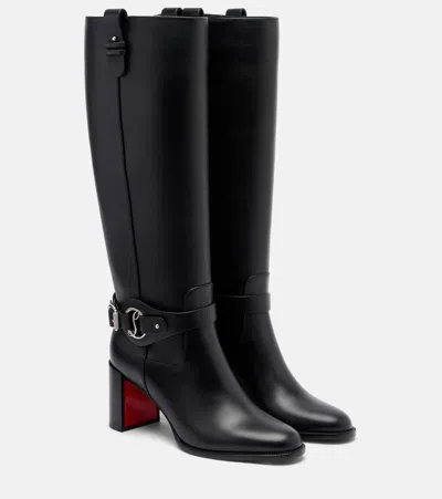 Christian Louboutin Dianouchette Botta 70 Buckled Leather Knee Boots In Multi