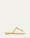 Christian Louboutin Diwalina Spike Metallic Nappa Leather Flat Sandals In Goldlin Gold
