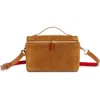 Christian Louboutin Djanis Suede Crossbody Vanity Case In Brown