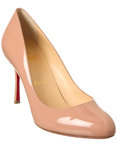 Christian Louboutin Dolly 85 Patent Pump In Neutral