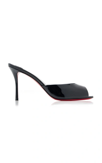 Christian Louboutin Dolly 85mm Patent Leather Mule Pumps In Black