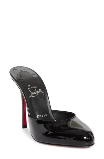 Christian Louboutin Dolly Patent Leather Heeled Mule In B439 Black/lin Black