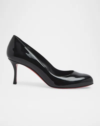 Christian Louboutin Dolly Patent Red Sole Pumps In Black