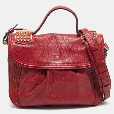 Pre-owned Christian Louboutin Dompteuse Red Leather Top Handle Bag