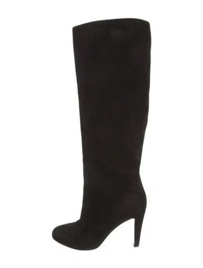 Pre-owned Christian Louboutin Dorififa 85 Suede Boots In Black
