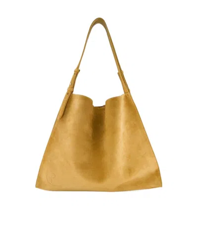 Christian Louboutin Drawstring Baggy Tote Bag In Yellow