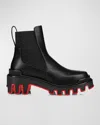 Christian Louboutin Marchacroche Black Leather Ankle Boots In Black