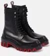 Christian Louboutin Dune Trott Alta Leather Combat Boots In Black