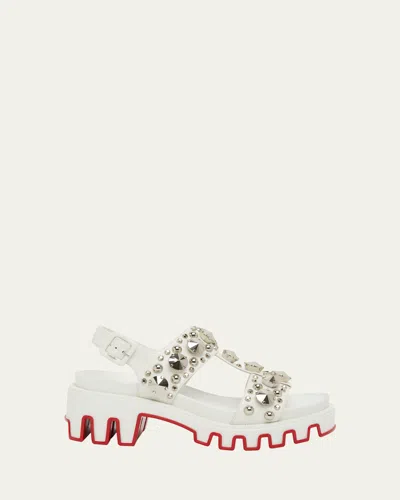 Christian Louboutin Duni Extrazza Leather T-strap Lug-sole Sandals