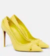 Christian Louboutin Duvette Spikes 100 Suede Pumps In Piou Piou/lin Piou Piou