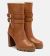 Christian Louboutin Elisawalk 100 Leather Ankle Boots In Brown