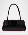 Christian Louboutin Eloise Croc-embossed Leather Shoulder Bag In Black