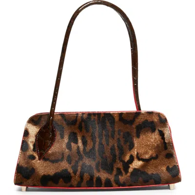 Christian Louboutin Eloïse Genuine Calf Hair Baguette Bag In Brown