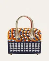 Christian Louboutin Eloise Mini Top-handle Bag In Gaagal Embellished Satin And Leather