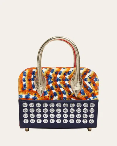 Christian Louboutin Eloise Mini Top-handle Bag In Gaagal Embellished Satin And Leather