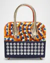 Christian Louboutin Eloise Mini Top-handle Bag In Gaagal Embellished Satin And Leather