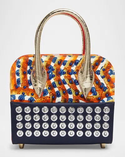 Christian Louboutin Eloise Mini Top-handle Bag In Gaagal Embellished Satin And Leather