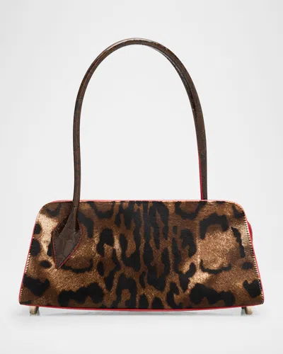 Christian Louboutin Eloise Top-handle Bag In Croc-embossed Leather In Brown
