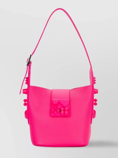 Christian Louboutin Embellished Leather Shoulder Bag In Pink
