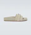 Christian Louboutin Embellished Suede Slides In Goose