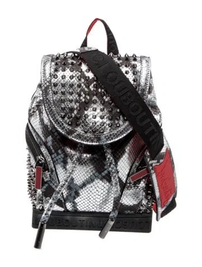 Pre-owned Christian Louboutin Embossed Leather Backpack