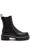 Christian Louboutin Emilia Pyraclou Embellished Leather Chelsea Boots In Black