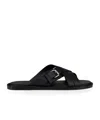 Christian Louboutin Leather Emircross Sandals In Black