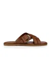 Christian Louboutin Emircross Calfskin Mules In Brown