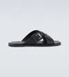 Christian Louboutin Leather Emircross Sandals In Black