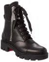 Christian Louboutin En Hiver Lug Leather Combat Boots In Black