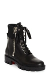 Christian Louboutin En Hiver Lug Leather Combat Boots In Black