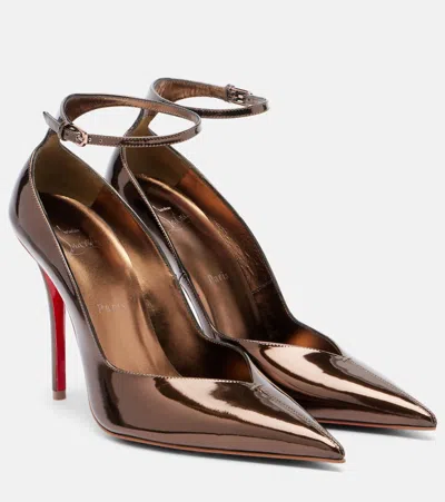 Christian Louboutin Erozee 100 Metallic Leather Pumps In Silver