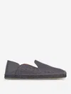 Christian Louboutin Collapsible-heel Croc-effect Leather-trimmed Suede Espadrilles