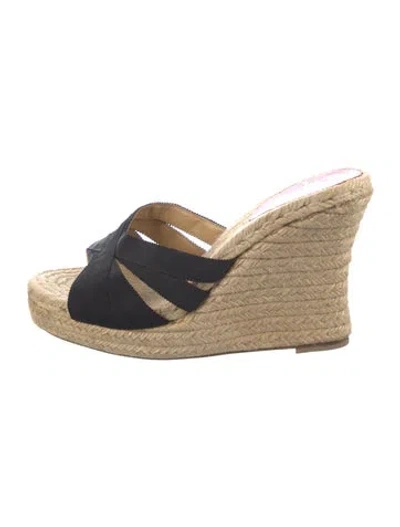 Pre-owned Christian Louboutin Espadrilles In Black