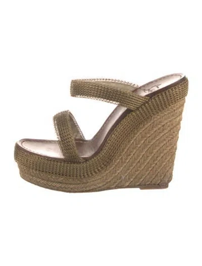 Pre-owned Christian Louboutin Espadrilles In Brown