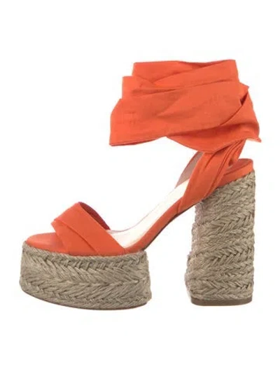 Pre-owned Christian Louboutin Espadrilles In Orange