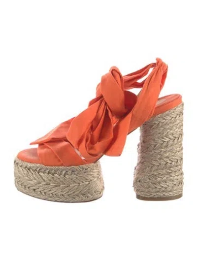 Pre-owned Christian Louboutin Espadrilles In Orange
