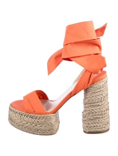 Pre-owned Christian Louboutin Espadrilles In Orange